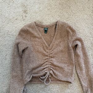 Wild Fable Tan Ruched Sweater